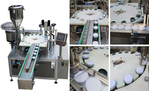 Automatic cream jars thread capping machine with Robot containers capper equipment1